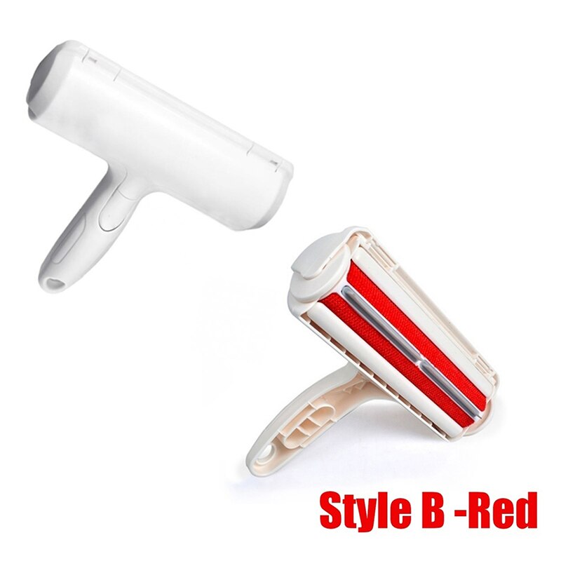6 Kleur 2-Way Verwijderen Huisdier Haar Roller Hond Haar Remover Borstel Tapijt Borstel Kat Lint Steken Roller tapijt Cleaner Borstels: Red