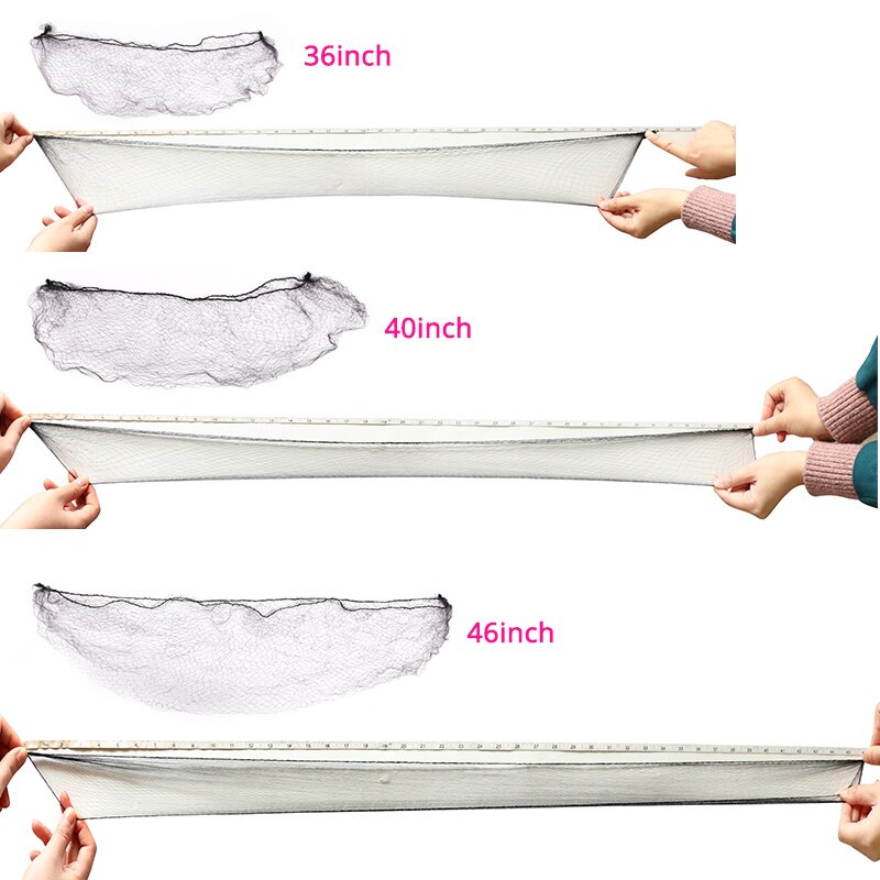 Filet de couverture de chignon de cheveux, trous de 7Mm, filet Invisible pour perruques de , couverture de fermeture frontale, Extension de cheveux, bonnet de tissage, 100 pièces