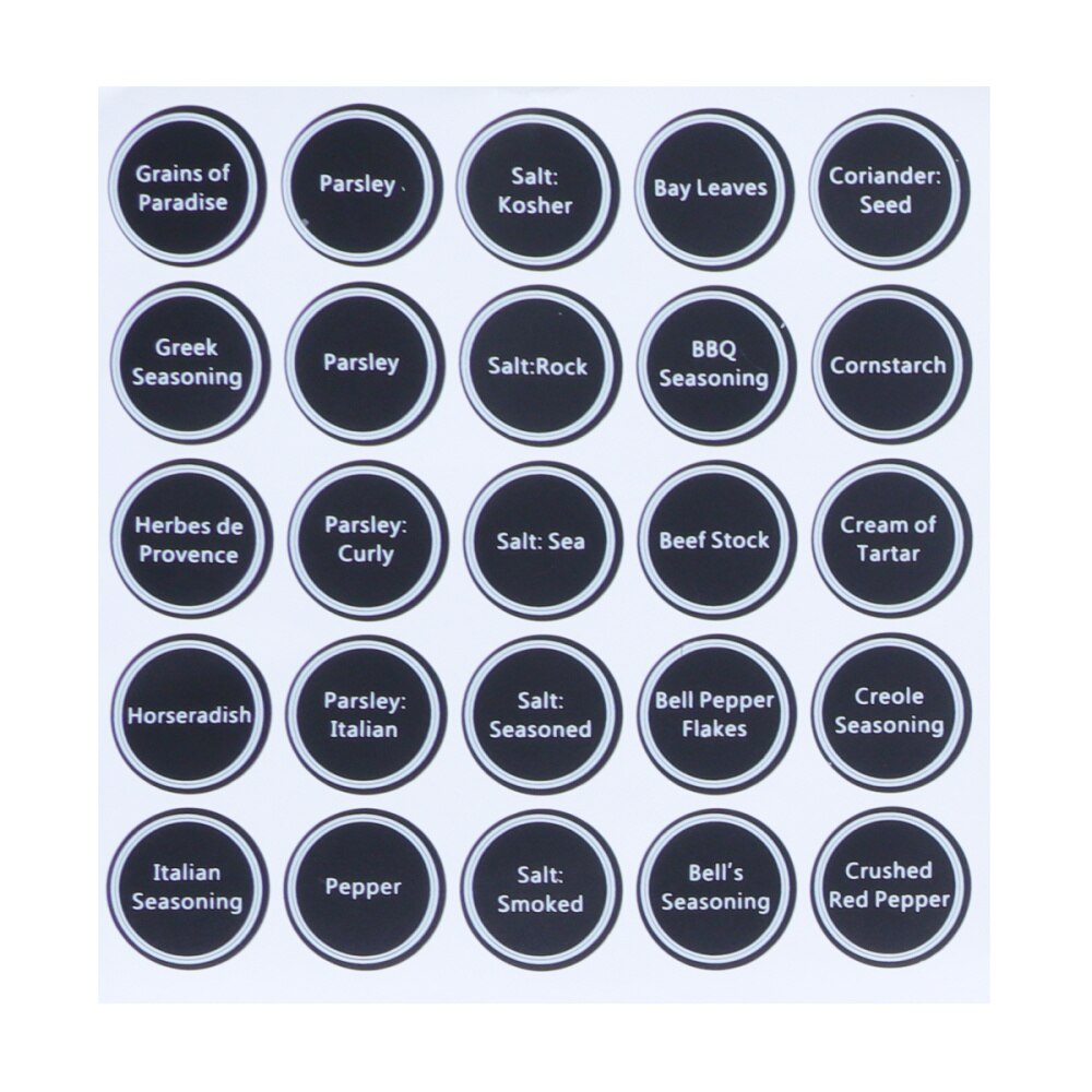 13 Sheets Spice Jar Labels Printed PVC Pantry Stickers Blackboard Sticker for Bottle Canister