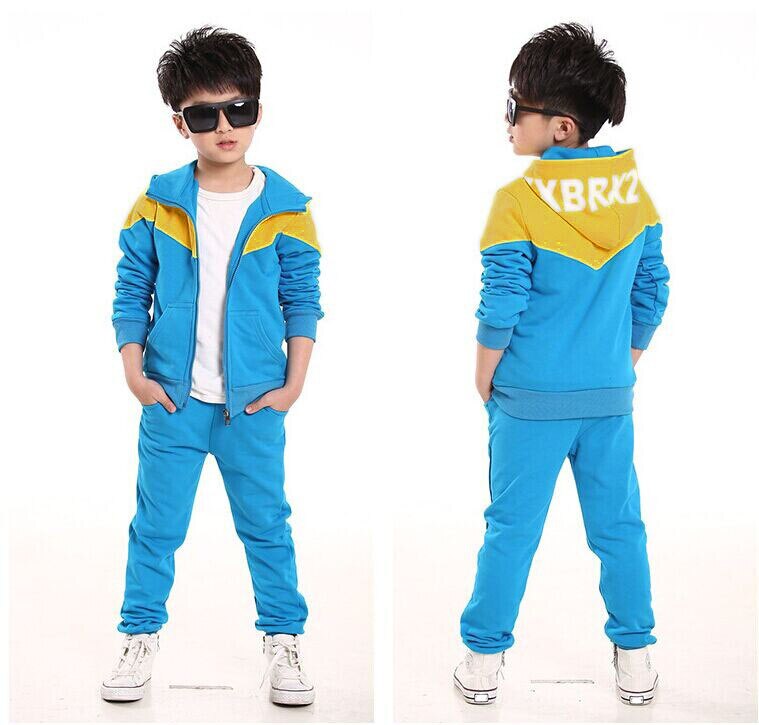 Conjunto de ropa para niños, chándales para trotar para primavera y otoño para bebés, chaqueta con capucha y pantalones, traje deportivo para niños, conjuntos de ropa negra: blue  1set / 12