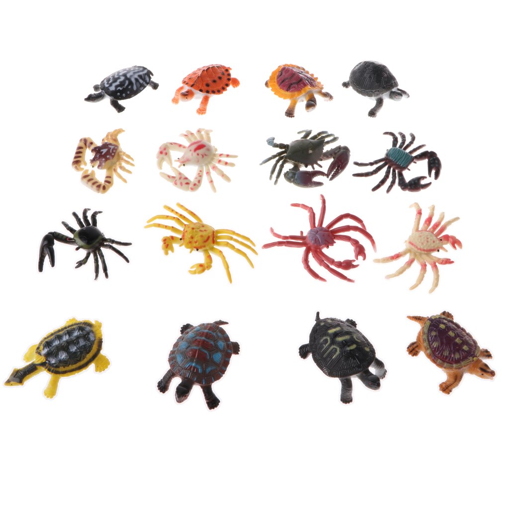 Set Of 16 PVC Marine Animal Tortoise Model Kids Science &amp; Nature Toy