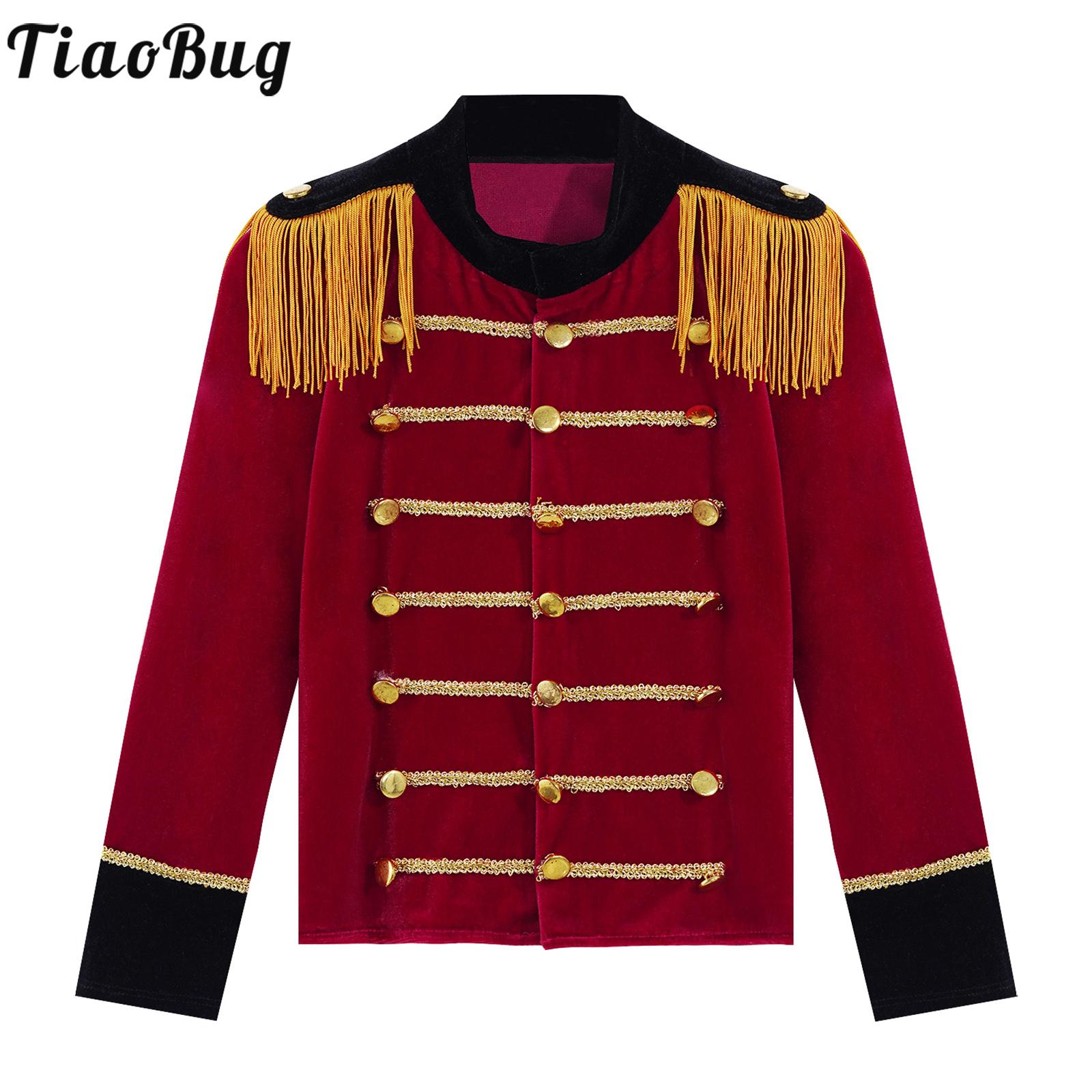 Manteau de cirque pour enfants, costume de maître nageur, veste de garde royale de luxe, jeu de rôle pour enfants, manches longues, glands, tambour, Tailcoat