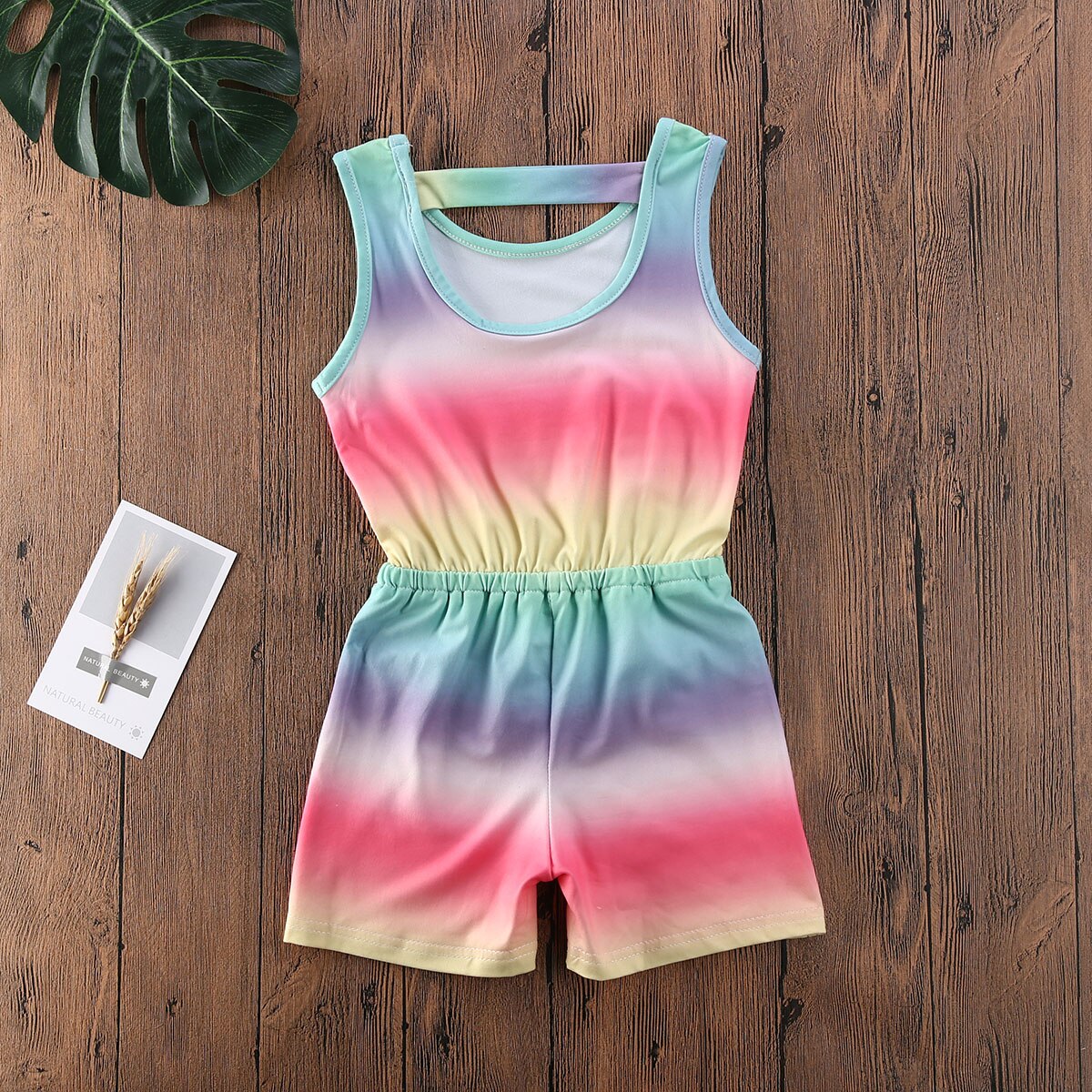 Toddler Kid Girl Jumpsuit Sleeveless Rainbow Summer Bib Outdoor Baby Girl Overalls