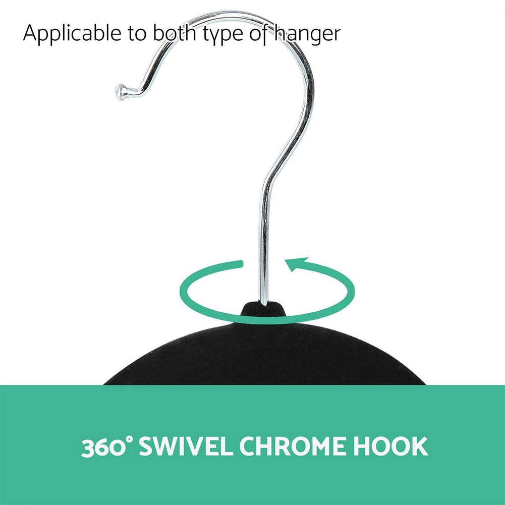 10pcs Home Durable Clothes Rack Ergonomic Pile Coating Non Slip Arched Hangers Swivel Hook Anti Slip Multifunction Space Saving