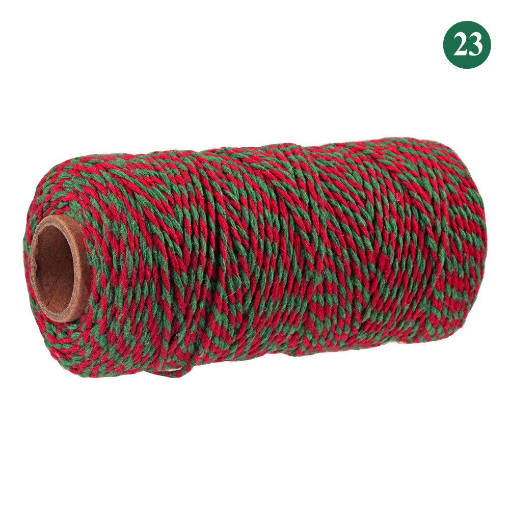 Hilo de algodón colorido para manualidades, hilo de macramé, para envolver , decoración de boda, 100 m/rollo: Red green