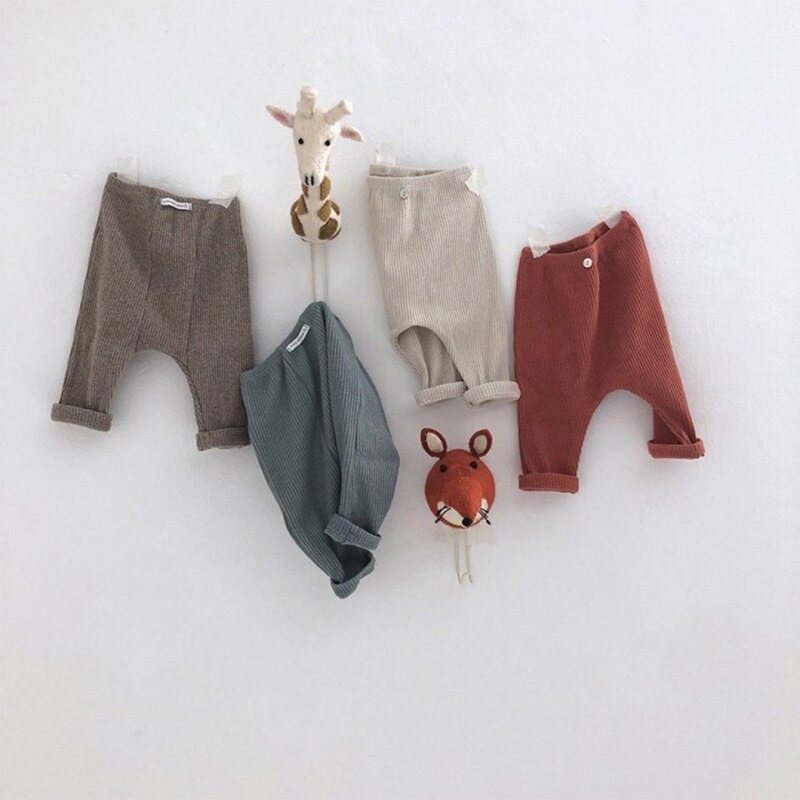 Casual Baby Broek Lente Herfst Baby Jongen Meisje Kleding Elastische Gestreepte Baby Peuter Dieptepunt Broek Effen Kleur Kinderen Broek