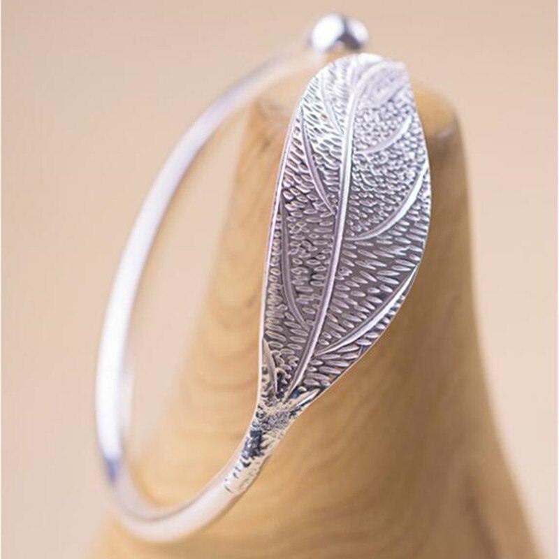 Creatieve Prachtige Mode Populaire 925 Sterling Zilveren Sieraden Persoonlijkheid Handgemaakte Kunst Bladeren Vrouwelijke Armbanden SB66