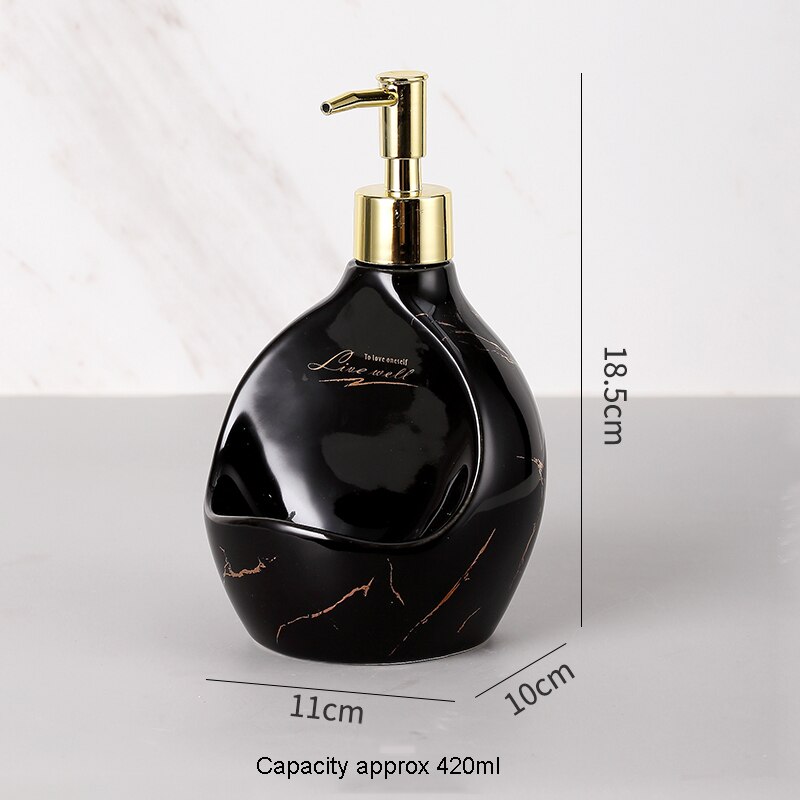 Ceramic Shampoo Bottle Modern Bathroom Soap Dispenser Set Household Dual Purpose Squeeze Bottled Daily Necessities: C2 420ml