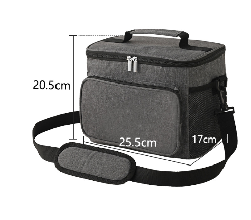 Multifunctional Double Layers Tote Cooler Lunch Bags for Women Men Large Capacity Travel Picnic Lunch Box with Shoulder Strap: GRAY