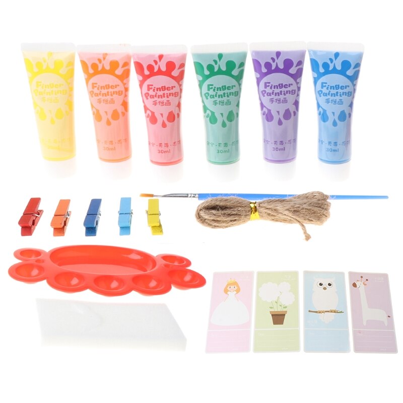 30ml Finger Paint 6 Colors Pigment Set Washable Kids Finger Paint for Kids Art Painting Supplies C26