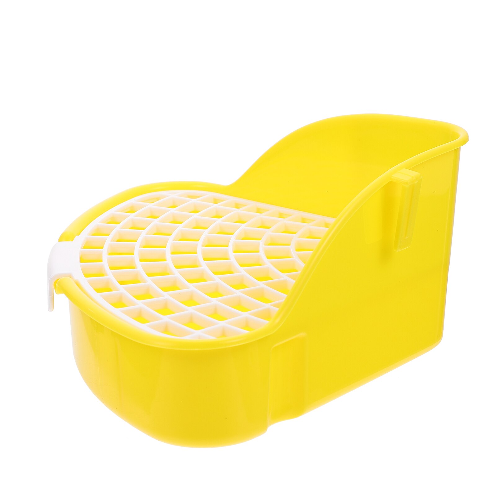 Rabbit Litter Box Plastic Small Animals Potty Corner Toilet Litter Container: Yellow