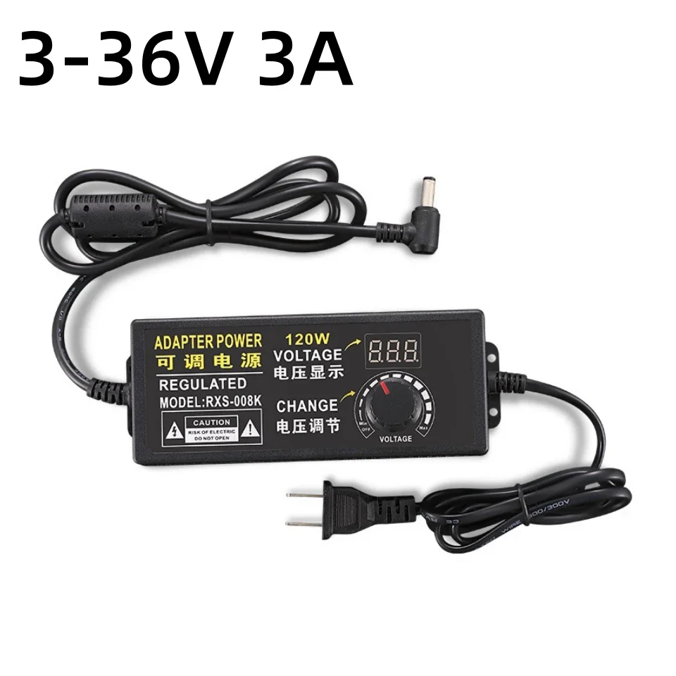 AC Verstelbare Display Voeding 3 V-36 V 3A 24-36 V 2A Met US/EU Plug Connect Universele Power Adapter Verstelbare AC toDC Dimmer: Blauw / 1w