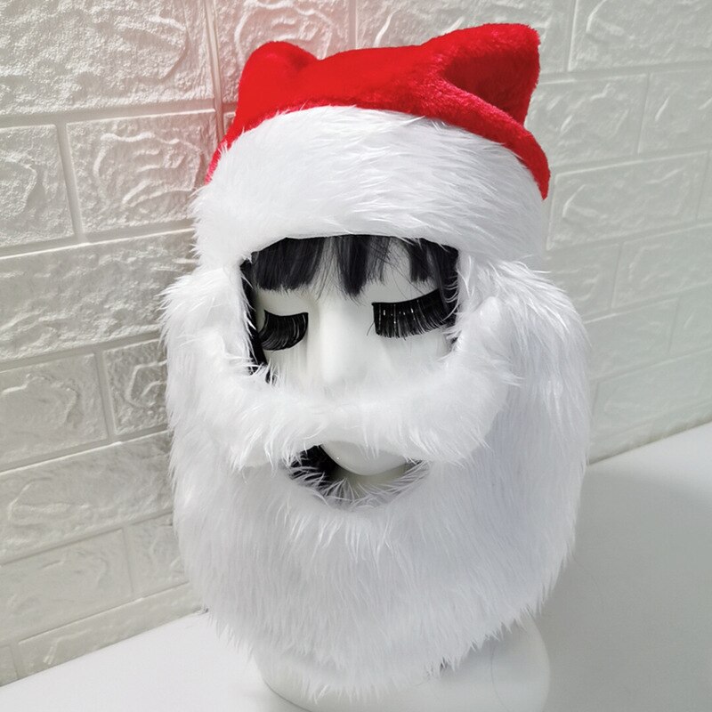 Père noël chapeau barbe joyeux noël décorations pour la maison bonne année déguisement fête ornements