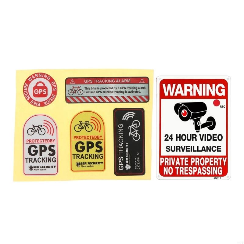 R6FE Beschermende auto Interieur WAARSCHUWING Sticker Duurzaamheid Auto Safety Reflective Sticker voor lang onbeheerd parkeren