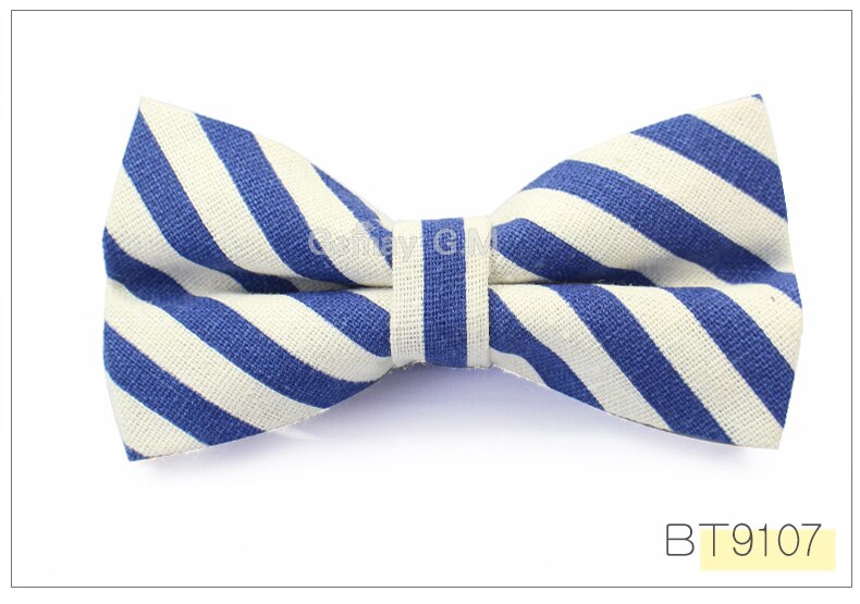 Men Striped Bowtie Casual Neckwear Adjustable Mens Bow Tie for wedding England Style Adult Linen Ties: BT9107
