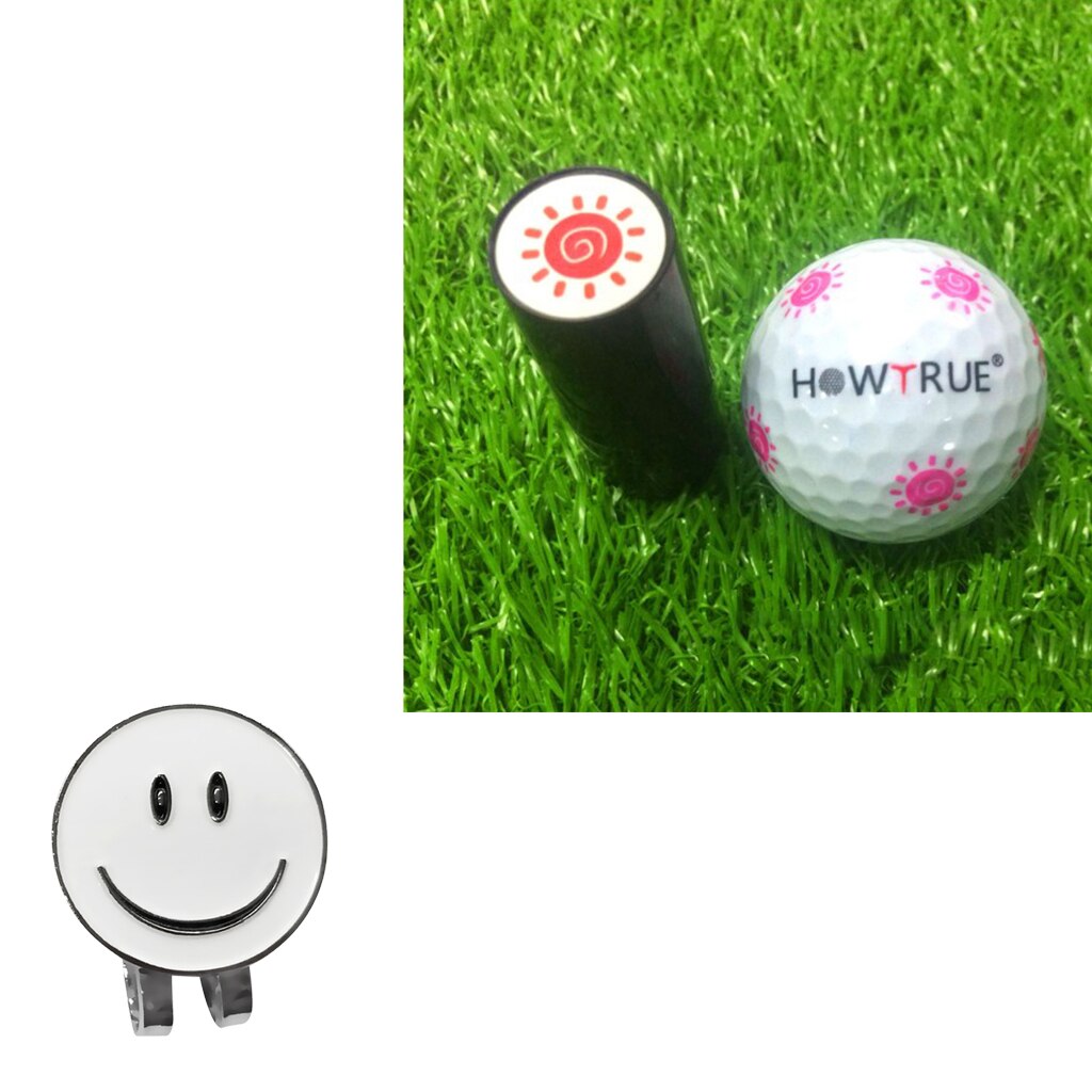 Face Golf Ball Marker with Magnetic Hat Clip Golf Ball Stamper Golfer Accessories for Club Giveaways Prize Keepsake
