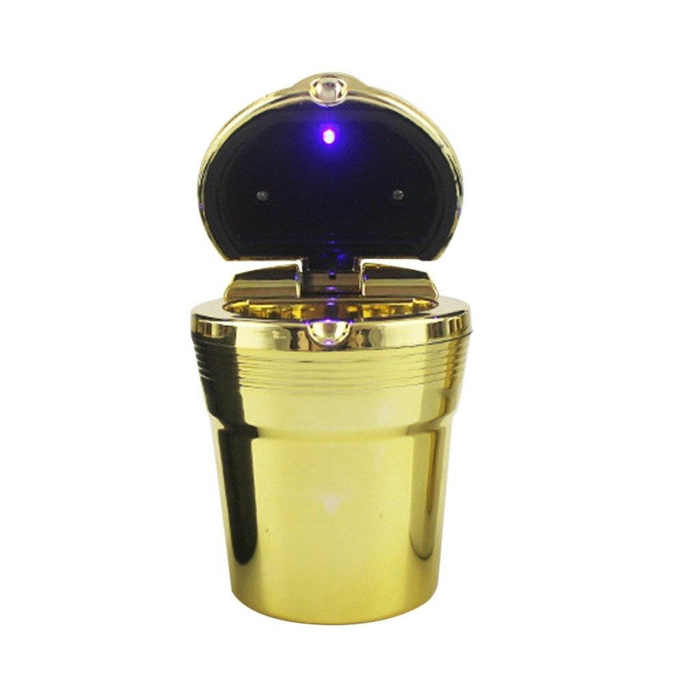 Auto asbak led licht asbak vierkante metalen auto asbak