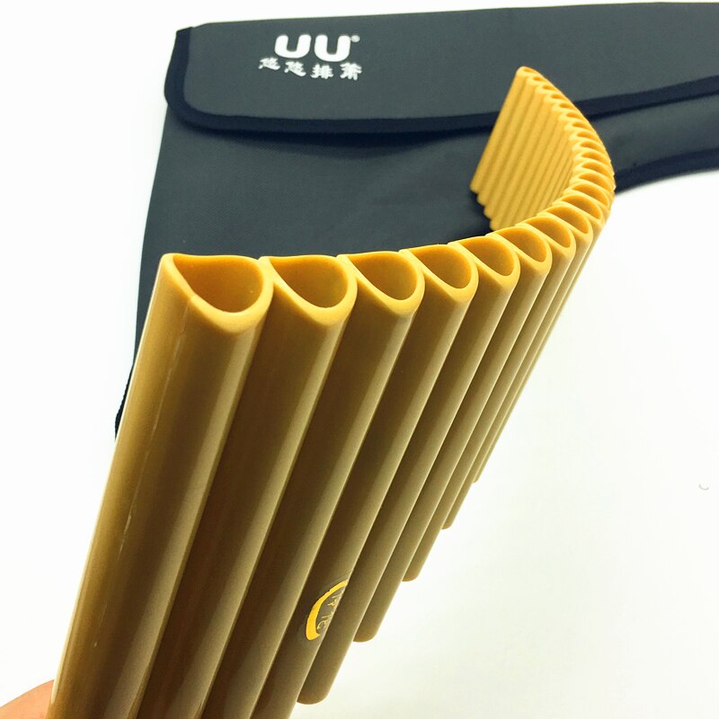 22 rohr ABS kunststoff Panflöte G Schlüssel Panflute Rechts/Verknüpfungen Handgemachte bläser Musical Instrumente goldene farbe Pfanne flöte mit tasche