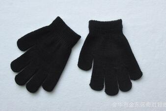 15 cm Neue Winter Warme Handschuhe Baby freundlicher Junge Mädchen Wärmer Fäustlinge Finger Handschuhe Verdicken Gestrickte Handschuhe Junge Mädchen Solide handschuhe XL669: Schwarz