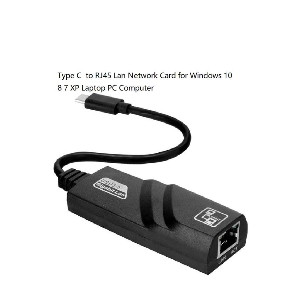Mini usb 3.0 gigabit ethernet-sovitin usb  rj45 lan verkkokortti windows 10 8 7 xp kannettavalle tietokoneelle: Tyyppi c -  rj45