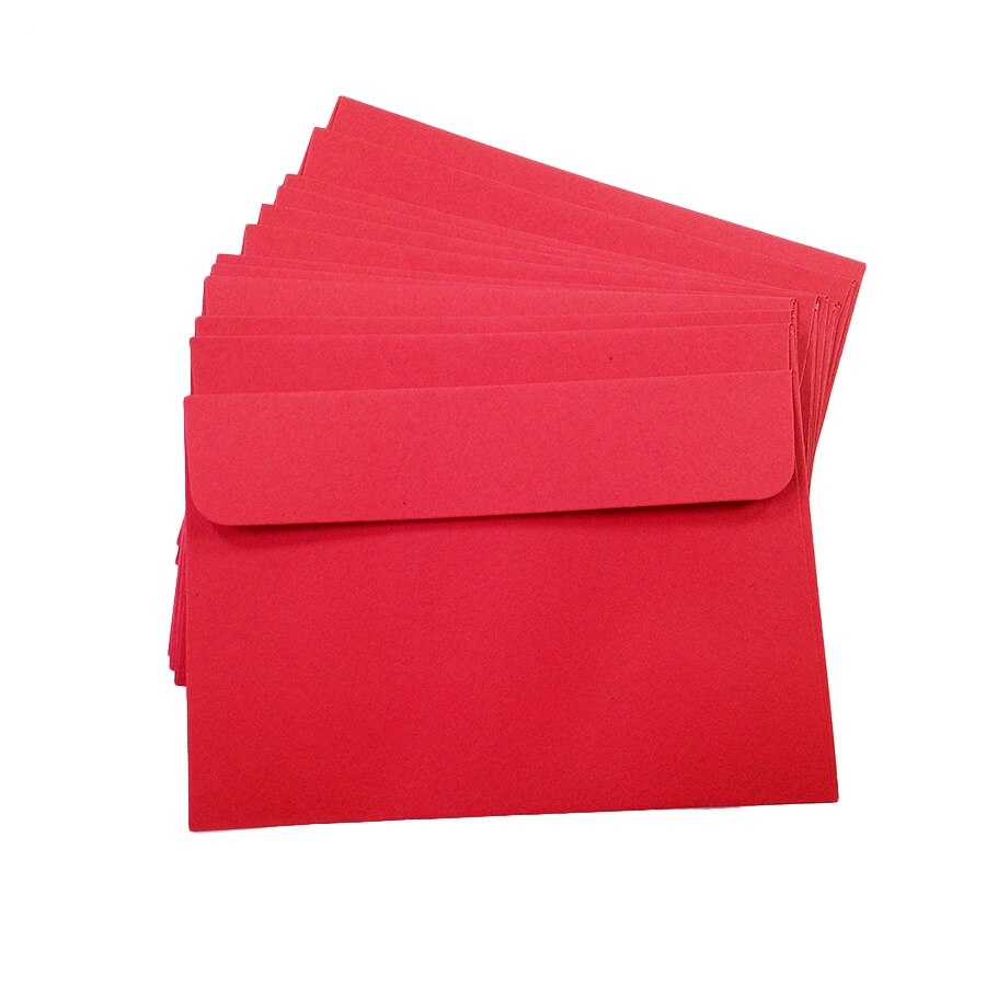 Sobres de papel Kraft clásico vintage, sobres de papel Kraft rojo y negro, papelería de creación libre, 10 Uds.: Red