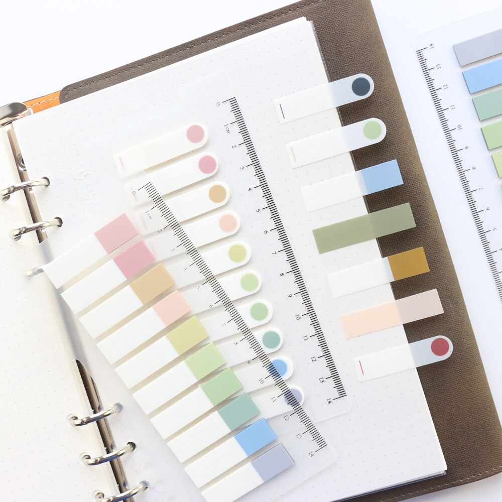 Domikee Klassieke Kantoor School Sticky Kleur Index Label Notepad Lot Pet Student Vlaggen Memo Pad Voor Spiraal Notebook Briefpapier