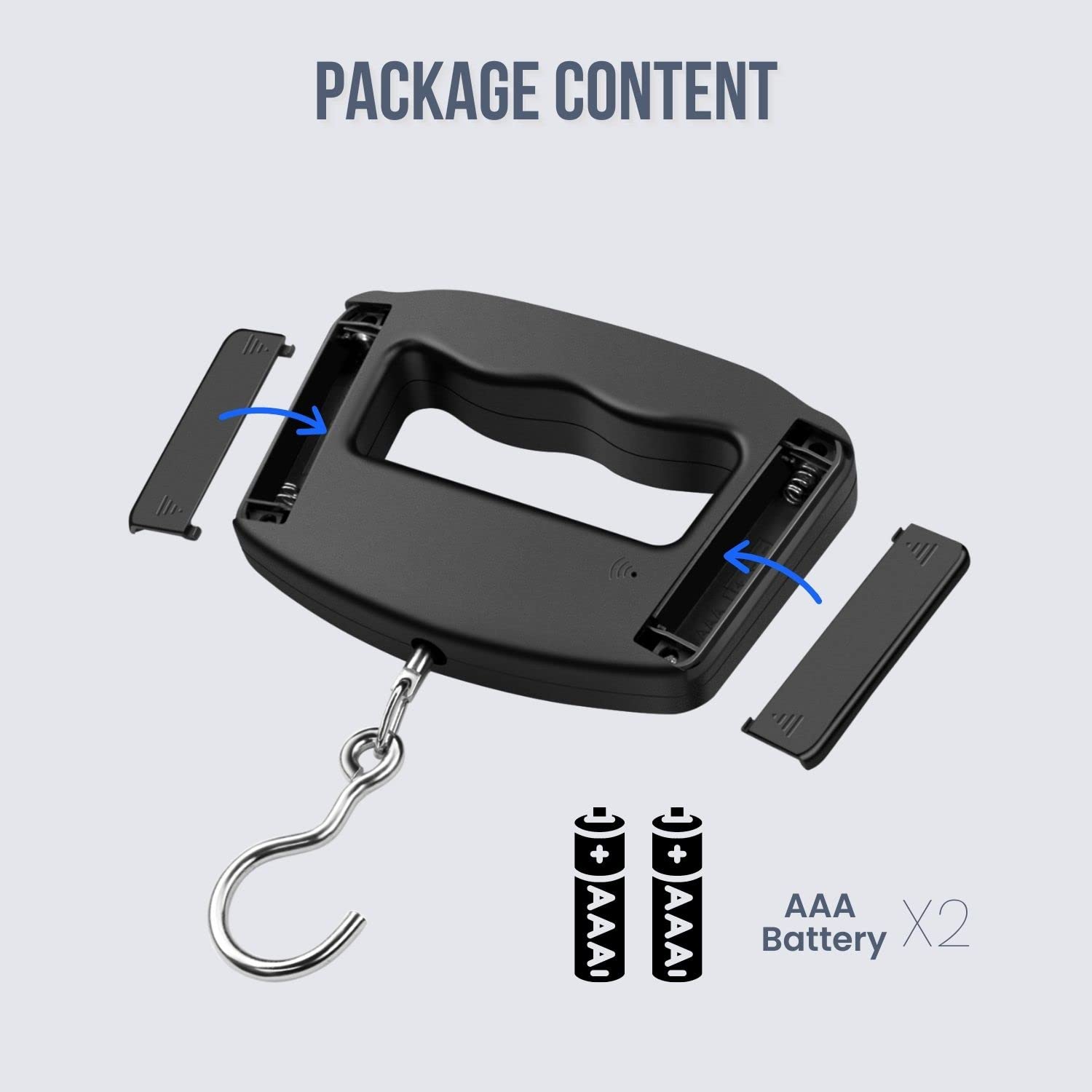 Handheld Digitale Bagageweegschaal met Handgreep voor Reizen Draagbare Elektronische Weegkoffer en Tas 110Lb/50kg Zwart