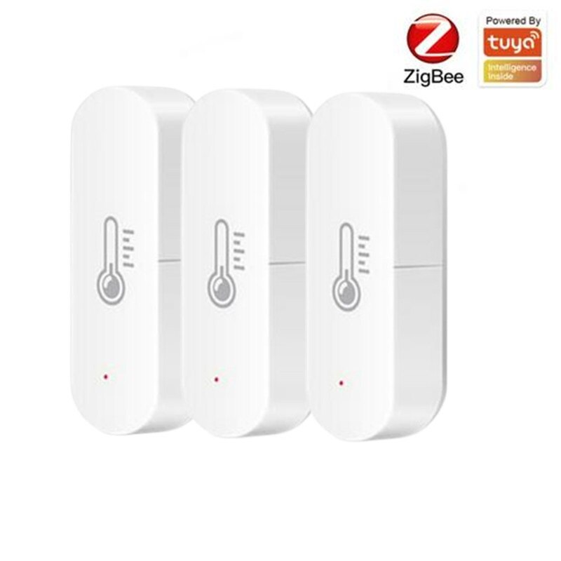 Tuya ZigBee Temperature Humidity Sensor APP Real-time Monitoring Reminder Detector Smart Home Voice Control Gateway Requried: 3PCS