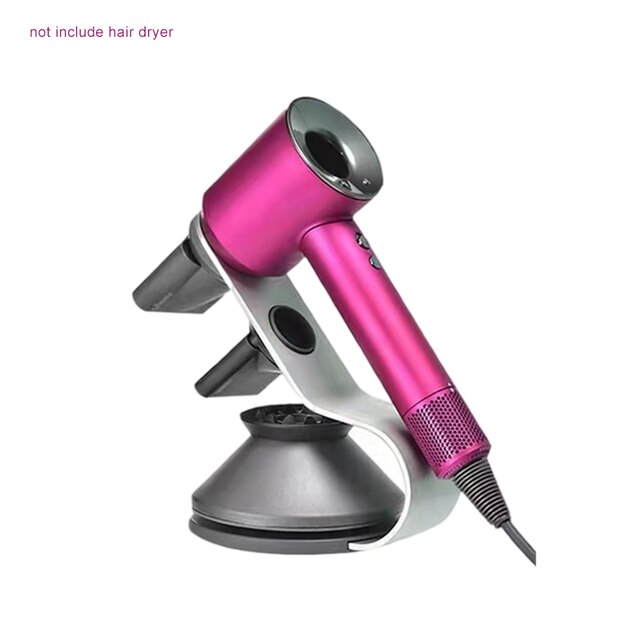 Supporto per asciugacapelli supporto per asciugacapelli Dyson staffa portatile con portaoggetti Super magnetico per ugello per asciugacapelli Dyson da bagno: Model C Silver