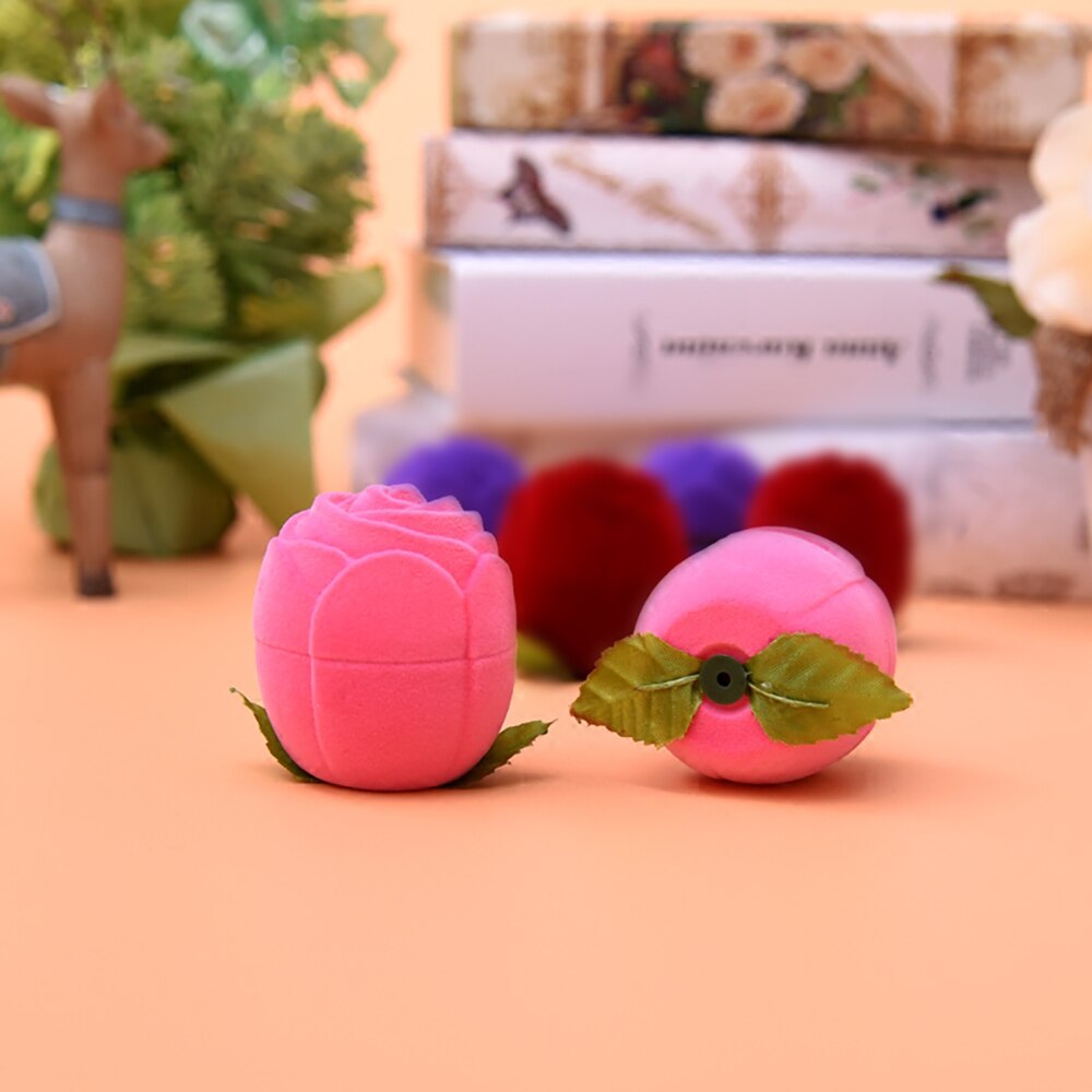 Preserved Glass Jewelry Box Engagement Wedding Jewelry Box Rose Flower Holder Lover Jewellery Ring Box Box