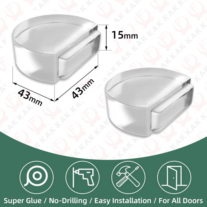 KAK 2 stks Siliconen Deurstopper Non-Punch Anti-collision Muurbescherming Deur Buffer Zelfklevende Vloer gemonteerde Deur Stop Guard: GRIJS