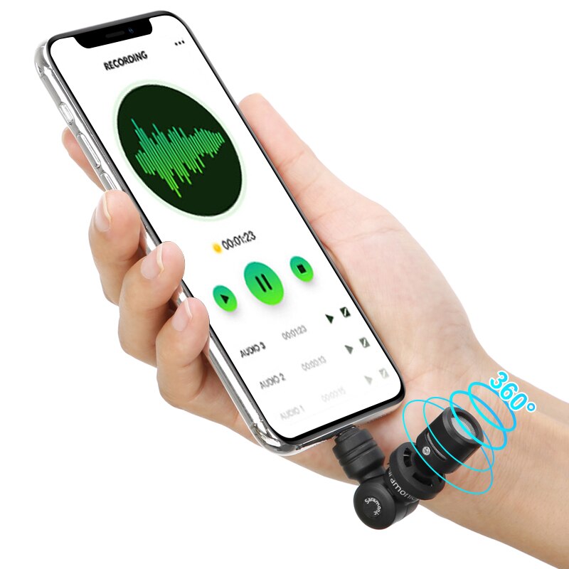 Saramonic smartmic di mini / uc mini mikrofon lyn / type c jack til iphone android smartphone taleopptak vlog mic