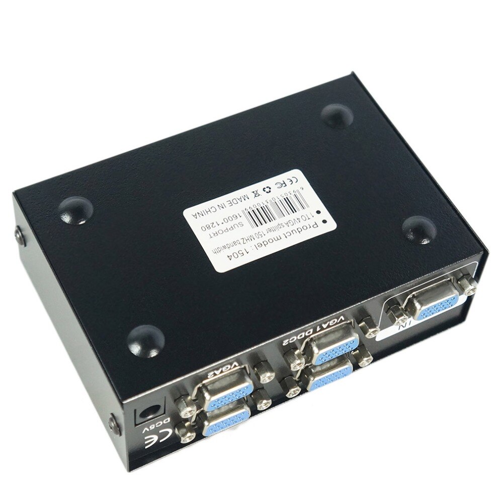 Newest 150MHz 4 Port Monitor Switch VGA SVGA Video Splitter Box Adapter USB Powered