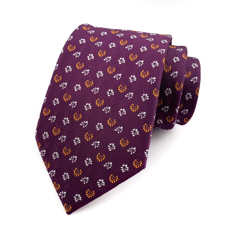 Corbata de lujo de 8CM para hombre, corbatas a cuadros de lunares para hombre, novio, padrino de boda, tejido Jacquard, Ascot, accesorios formales para de negocios: Castaño