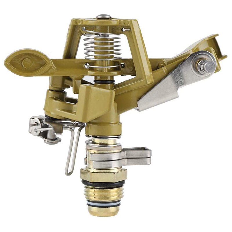Arroseur à pulsations en métal, Rotation de 360 degrés, pour pelouse avec pic, système d&#39;irrigation du jardin, 4 pièces