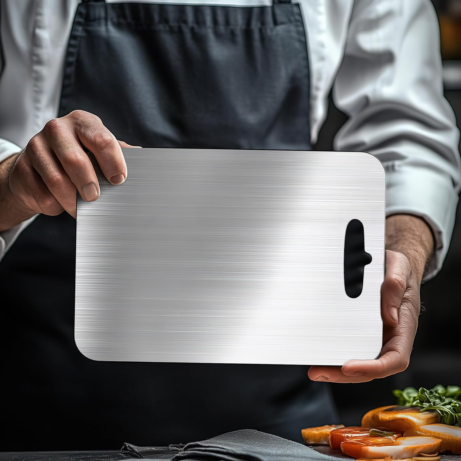 Küche Schneidebretter Edelstahl Schneidebrett Tafel Zerhacker Tisch Lebensmittel Schneiden Kneten Teig Bord Küche Zubehör