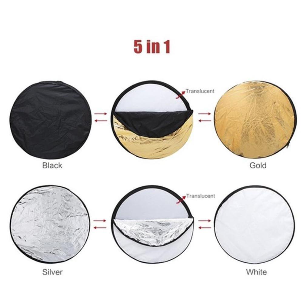 1 Pcs 5 in 1 Round Reflector 60CM Photo Fill Light For Photography Diffuser Plate Reflector Studio Mini Portable Foldable Y6V5