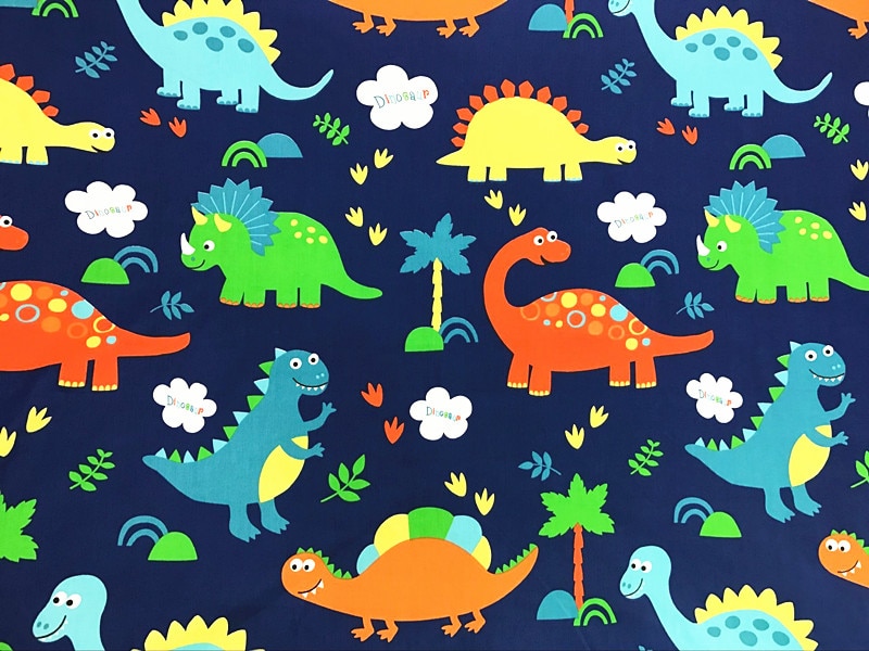 Printed Cartoon Animals Baby Cotton Upholstery Fabric by half meter forDIY Sewing Quilt Scrapbooking Tissue Needlework Material: White / 50x160cm
