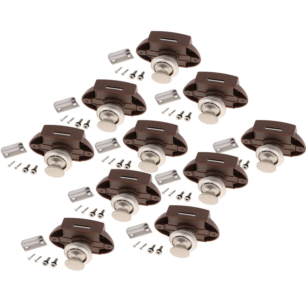10 Pack Gloednieuw En Drukknop Vangst Lock Knop Klink Kast Camper Rv Camper Kast Te installatieprocedure