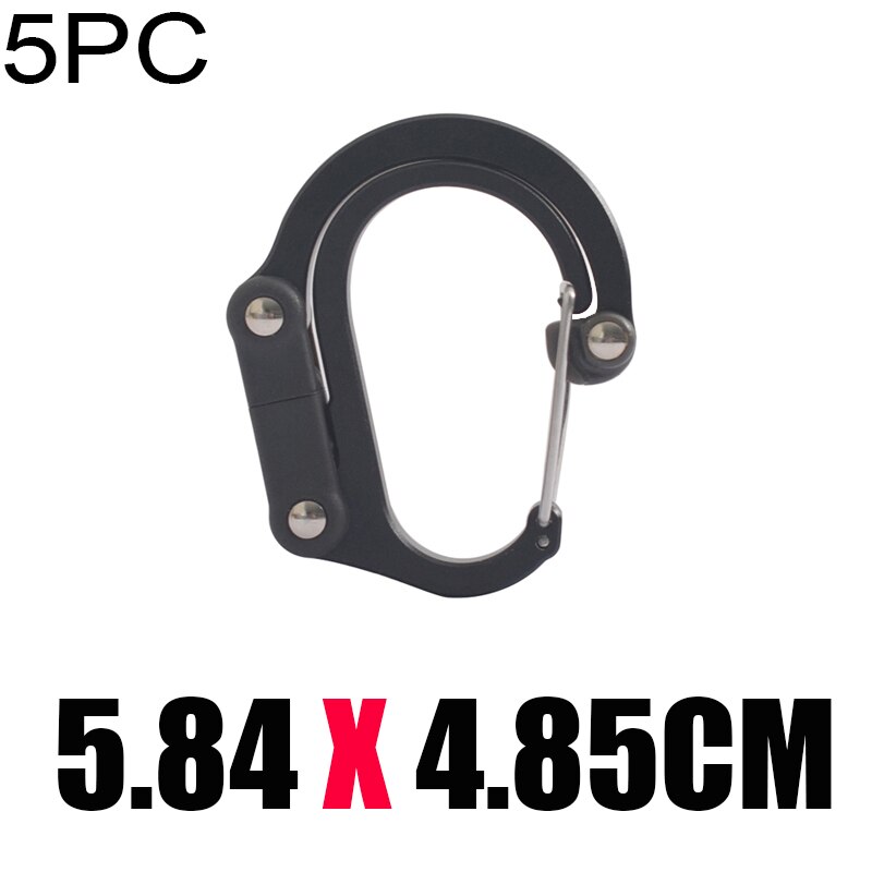 20PCS Hybrid Gear Clip - Carabiner Rotating Hook Clip Non-Locking Strong Clips for Camping Fishing Hiking Travel Backpack Out: S 5PCS