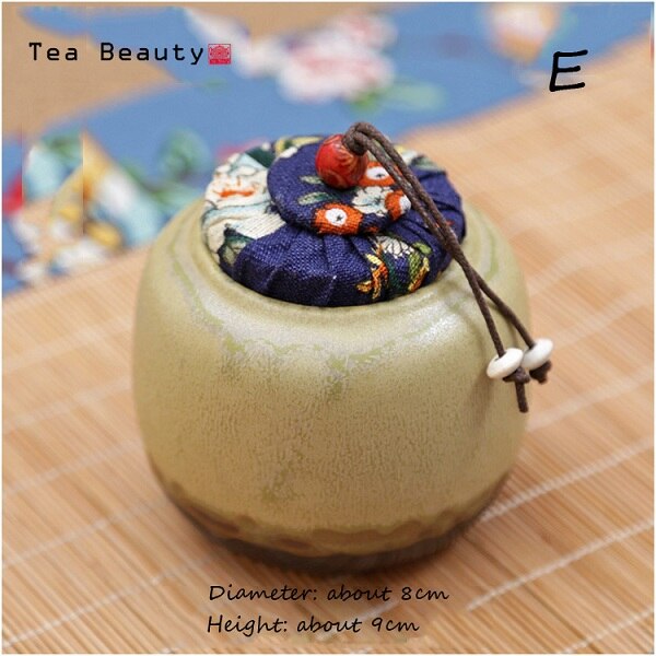WIZAMONY Top Grade Wooden Plug Chinese Ceramics Eco-Friendly Tea Caddy Canister Porcelain Jar box Chinese style: E