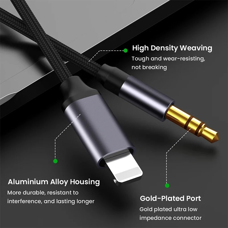 3.5mm Jack Aux Kabel Auto Speaker Hoofdtelefoon Adapter voor iPhone 15 14 13 12 11 Pro Audio Splitter kabel voor IOS 14 Boven Converter
