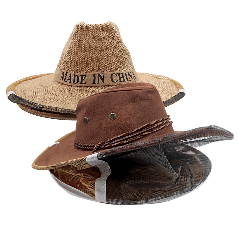 Masque facial anti-équation pour apiculteur, chapeau en fil de nylon, casquette de protection contre les mouches et les insectes, confortable pour cowboy, 1 pièce