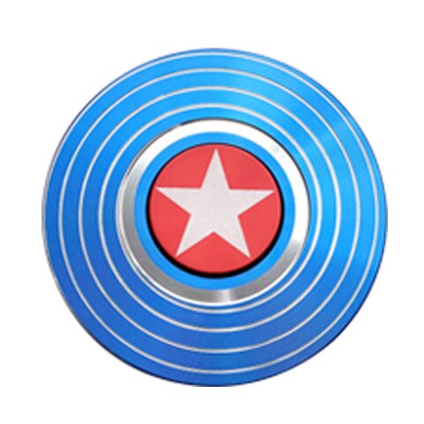 Captain America Fingertip Gyro Shield Alloy Spinner Decompression Toy Fidget Spinner Hobbies for Adults Stress Relief: Captain Blue