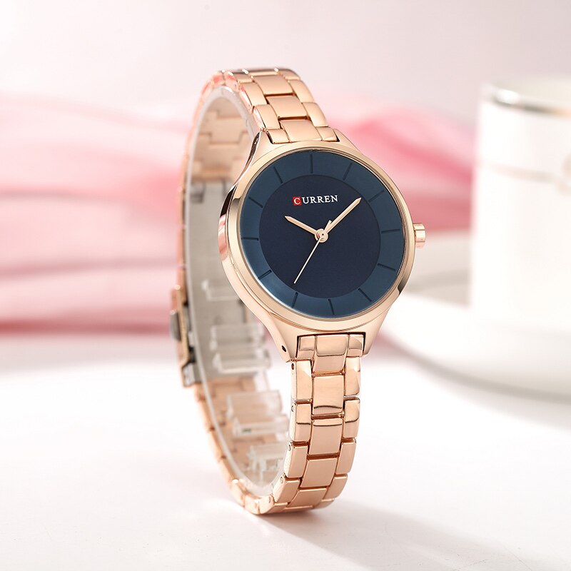 Curren Top Brand Dames Horloges Roestvrij Stalen Band Quartz Vrouwelijke Horloge Dames Klok Relogio Feminino
