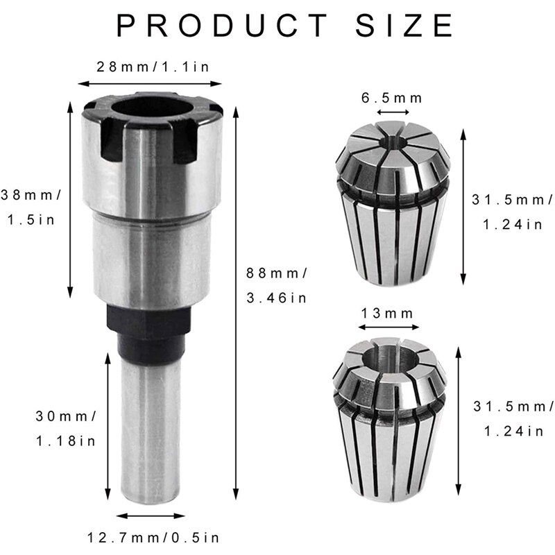 1/2 Inch Schacht Router Collet Extension Chuck Con... – Vicedeal