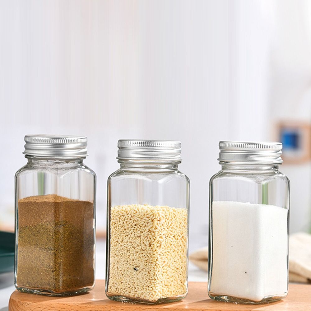 Botellas dispensadoras de vidrio selladas, frascos de especias, herramienta de almacenamiento, tanque de almacenamiento transparente, tarro de sellado de almacenamiento de alimentos con tapas de madera de Acacia