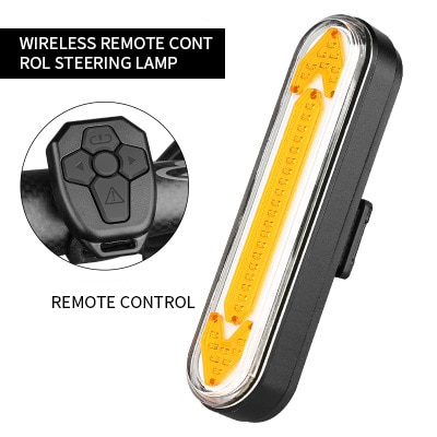 Bicycle Tail Light，LED Wireless Remote Control Steering Light, MTB Mountain Bike Remote Control Safety Warning Lamp