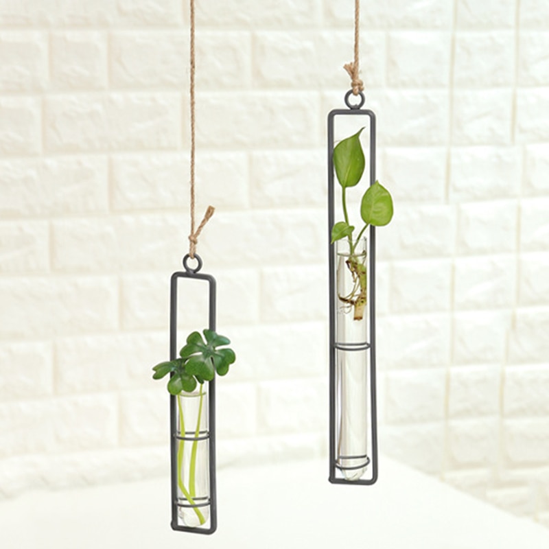 Opknoping Glazen Buis Plaatsen Art Ambachten Mini Bloemen Hang Display Decoratieve Hydrocultuur Planten Houders Home Decor Bloempot