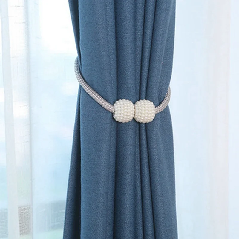 Abrazaderas magnéticas para cortinas, soporte con pompón, Clips magnéticos para colgar bolas, accesorios de decoración del hogar, 1 unidad: YELLOW